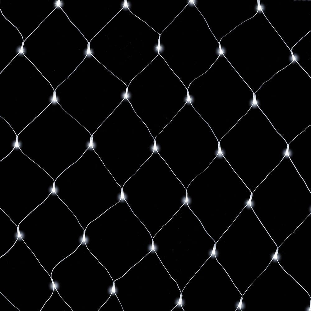 Toldhat� LED f�nyh�l� 2,0 x 1,0 m 96 db hideg feh�r LED-del, �tl�tsz� k�bellel